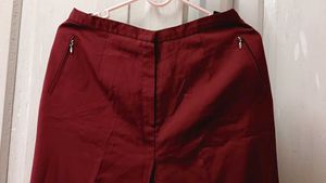 Maroon Straight Trousers