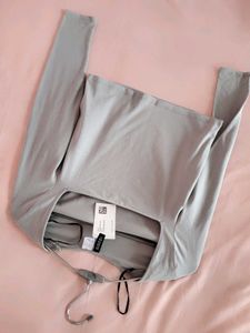 H&amp;M Square Neck Long Sleeve Top/Size-S