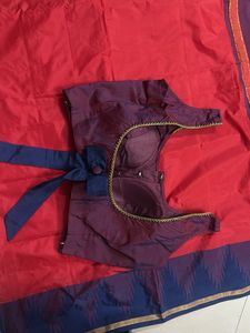 Elegant Red &amp; Blue Saree From Nallis