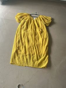 Lovely Yellow Midi With Puff Sleeves