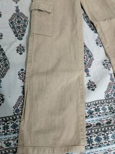 Cream Colour Cargo Pant For Women