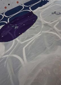 white with Purple partywear stone work sar