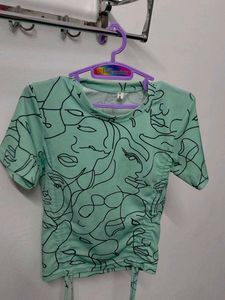 Abstract Print Crop Top