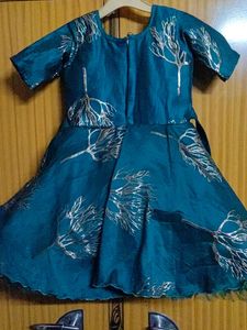 Teal &amp; Gold Girls&#39; Party Dress