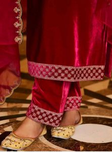 Pink Velvet Palazzo Pants