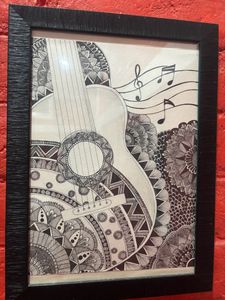Handmade Guitar Doodle Art