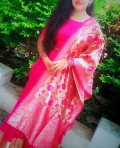 PinkBanarasiSilk DressSet With Matching JewallySet