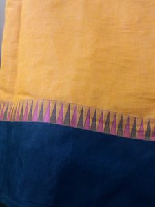 Orange Cotton Saree
