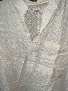 White Embroidered Kurta