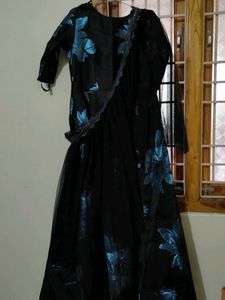 Elegant Black Floral Saree
