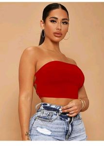 Red Backless Top With Mini Skirt Shorts Attatched