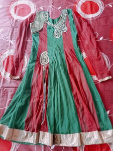 Green Colour Net Anarkali Kurti