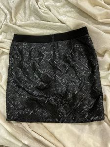 Black Sequin Mini Skirt