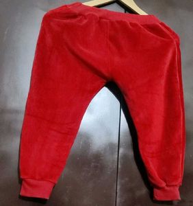 Maroon Velvet Pajami For 2- 3 Year Boy