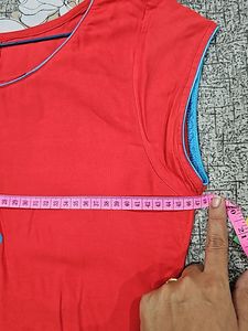 Embroidered Straight Red Kurta