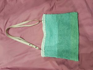 Minty Charm Crochet Sling Bag