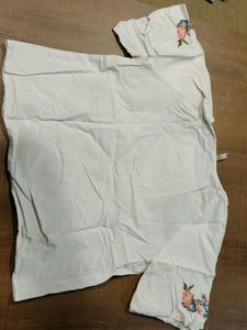 Floral Embroidered White Top