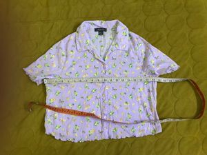 Primark Lavender Stretchy Collared Top Bust 36