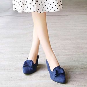 Navy Blue Block Heel