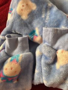 Cute Baby Blue Fleece Onesie