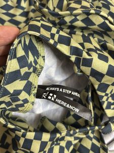 Checkerboard Button Detail Dress