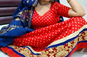 Red &amp; Blue Lehenga Choli Set