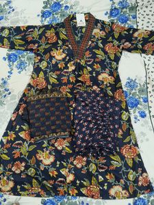 Floral Print Kurta with Dupatta