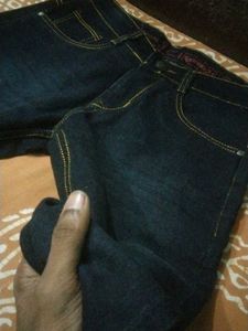 New Dark Blue With Golden Stripes Stiches Size 32