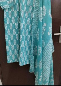 New Pure Cotton Suit With Cutdana Work On Neck