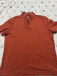 Dark Orange Plain Tshirt For Men