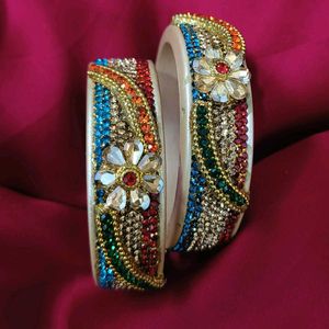 Embellished lac Bangles (Set of 2)