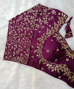 Wine Embroidered Blouse