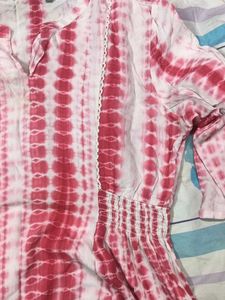 Pink Tie Dye Peasant Blouse