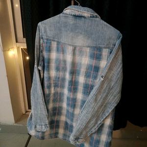 Denim Plaid Shirt (Unisex)