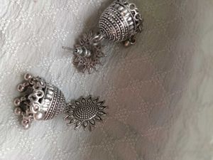 Silver Jhumka Earrings