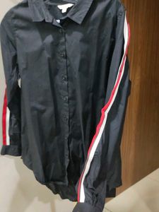 Oversized Black Casual Shirt