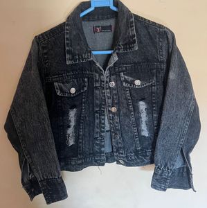 CHARCOAL BLACK DENIM JACKET