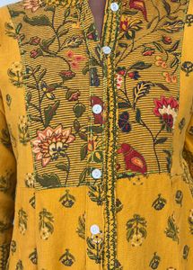 Mustard Printed Kurta