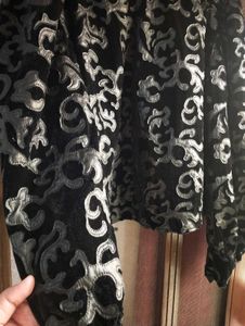 ZARA Black Velvet Top with Baroque sleeves