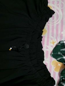 Black Off-the-Shoulder Tie Sleeve Top