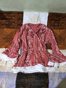 Orange Ribbon Top