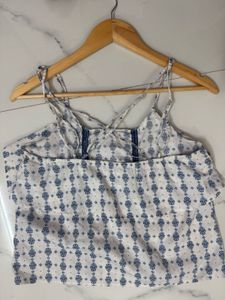 Printed Ruffle Tank Top