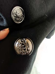 Elegant Black Double-Breasted Coat