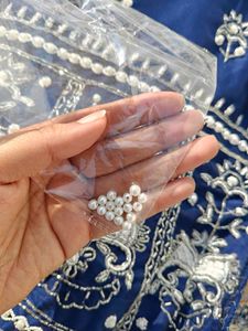 Blue Embellished Lehenga with cut dana and