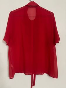 Zara Red Ruffle Top