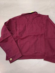 Maroon Denim Jacket, M Size