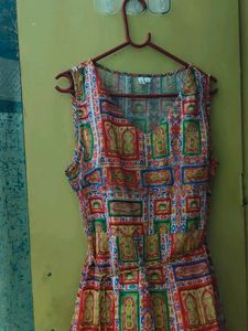 Patterned Sleeveless Maxi Dress