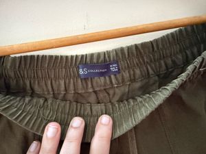 Olive Green Linen Drawstring Pants