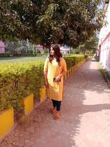Yellow Print Kurti