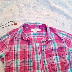 h&amp;m Pink Plaid Shirt (unisex)